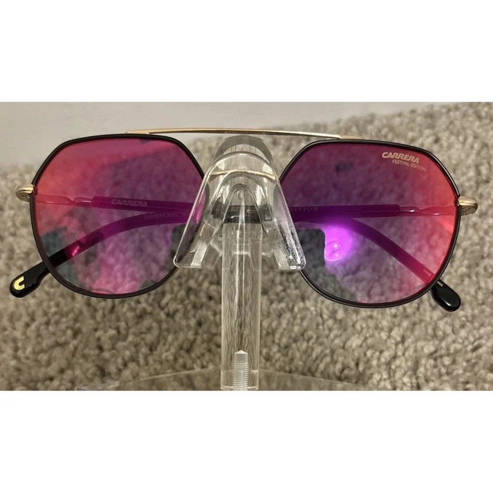 New Carrera 303/S Festival Edition Sunglasses Gold Blue Red $148 Unisex Aviator
